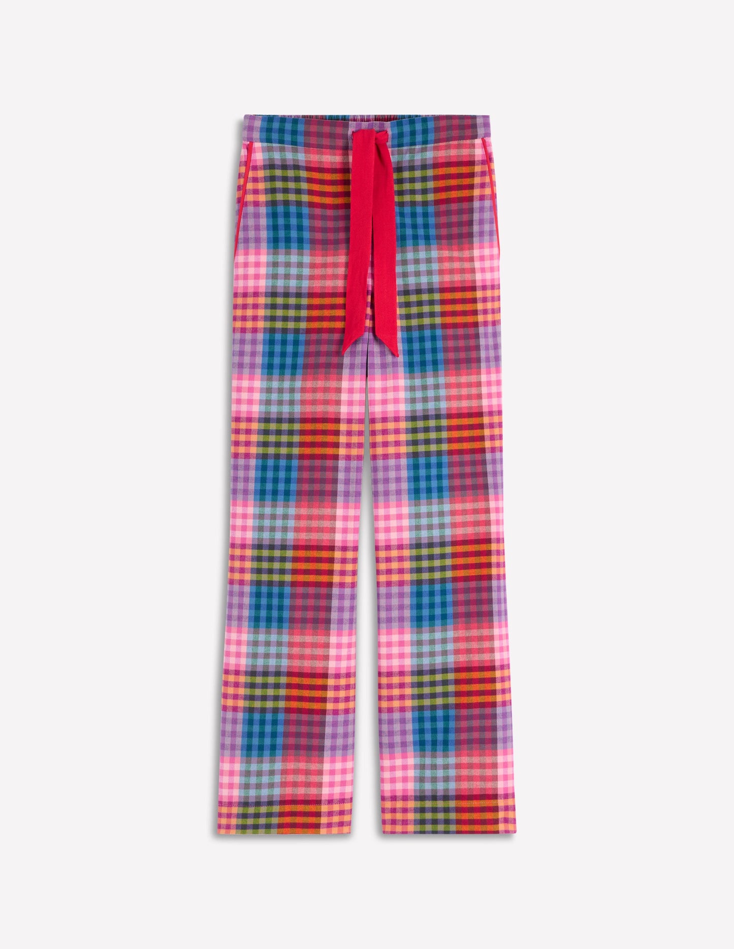 Brushed Cotton Pyjama Trousers-Rainbow Blanket Multigingham