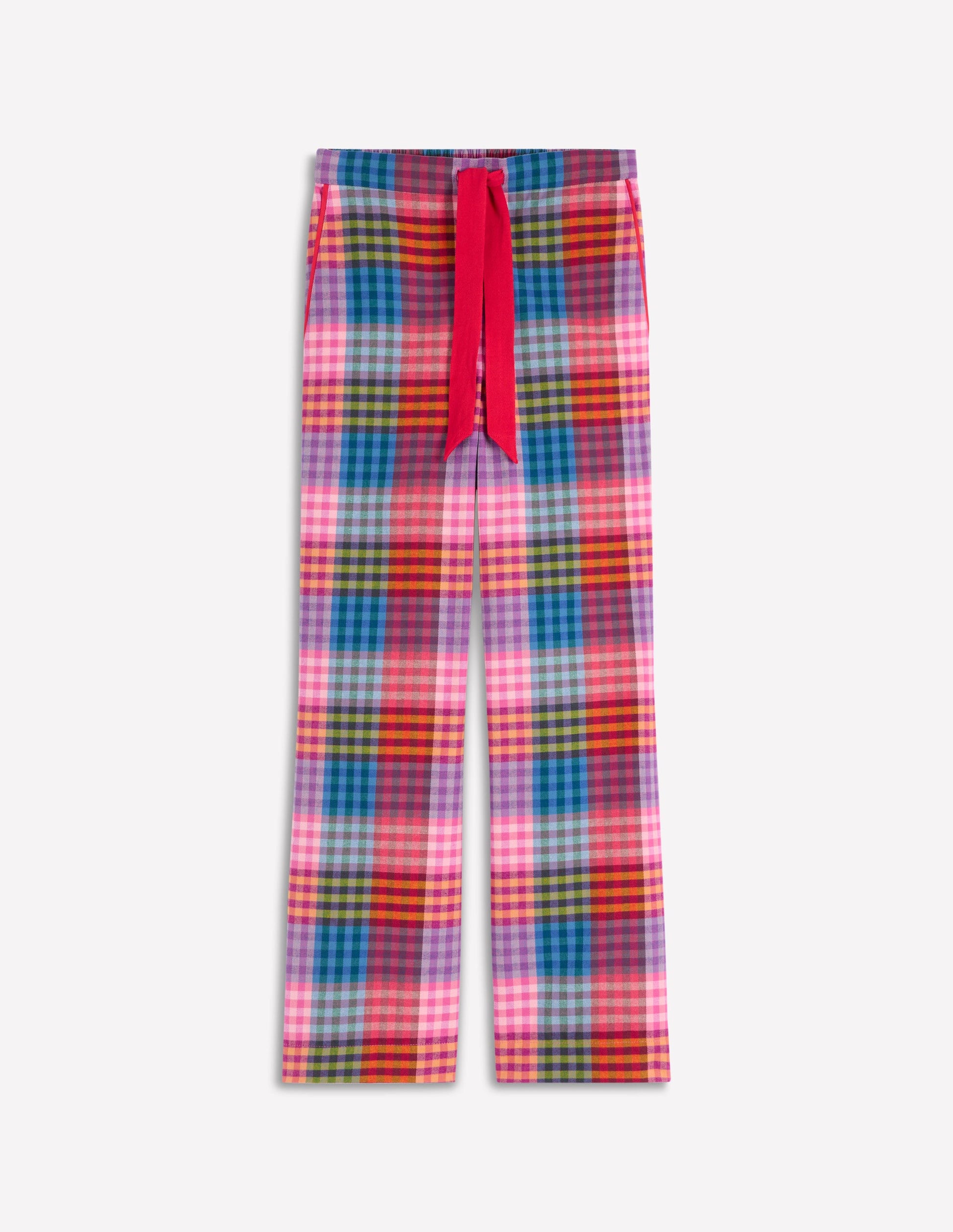 Brushed Cotton Pyjama Trousers-Rainbow Blanket Multigingham-6