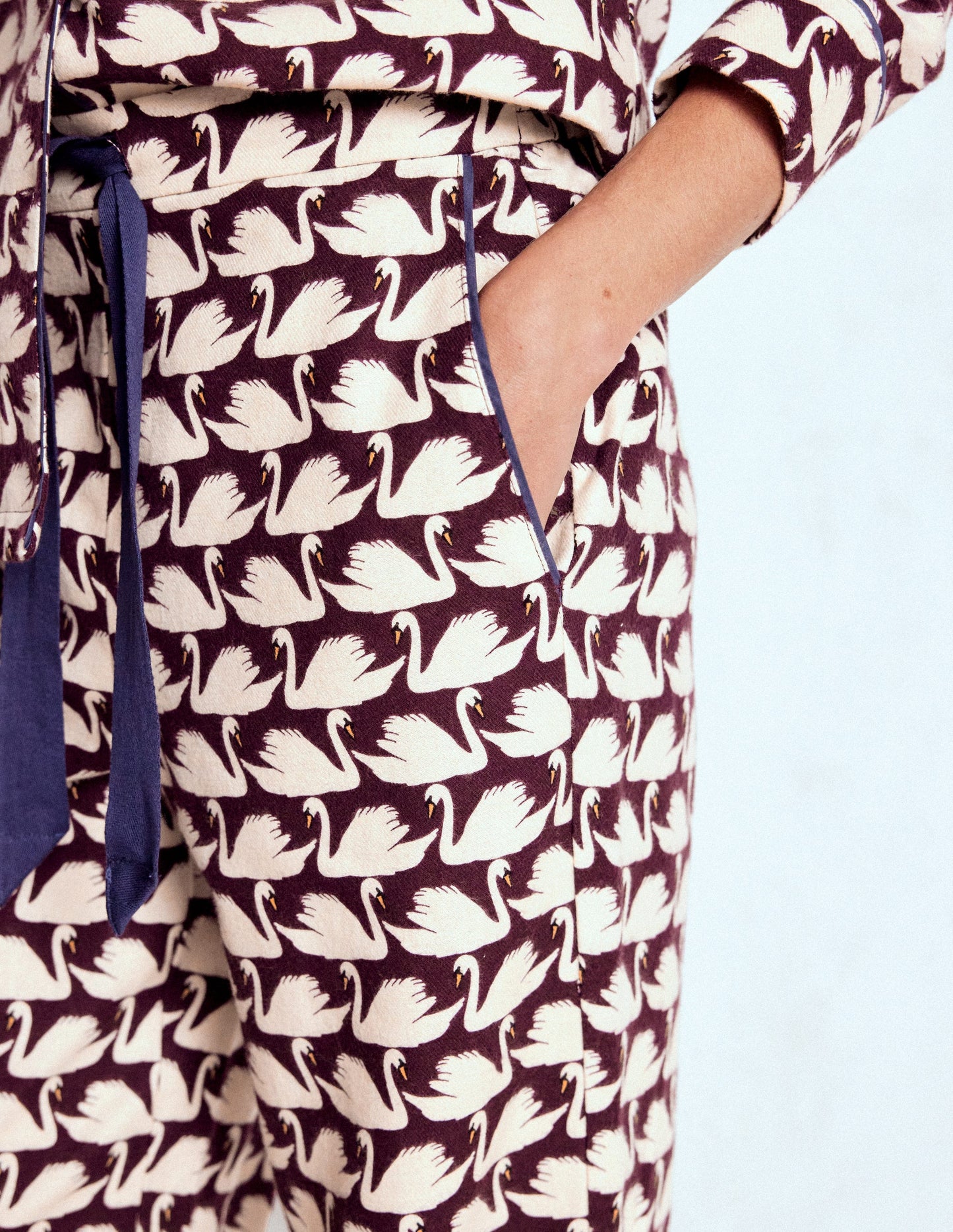 Brushed Cotton Pyjama Trousers-Winetasting, Geo Swan