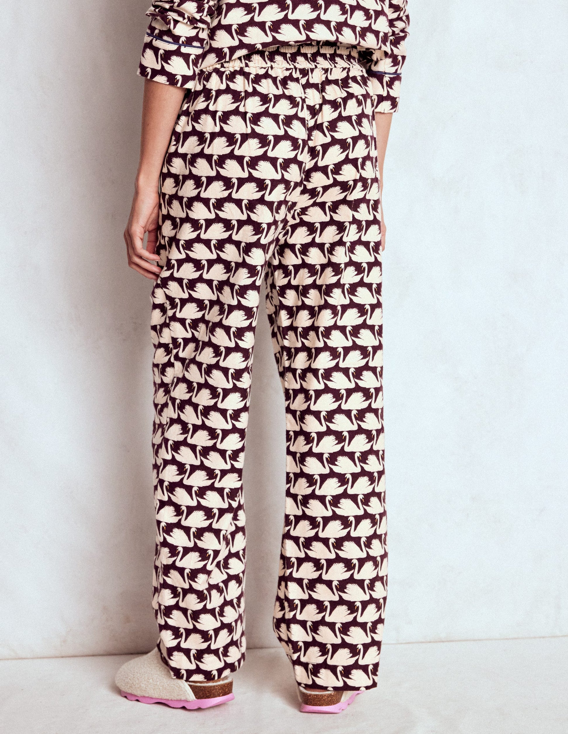 Brushed Cotton Pyjama Trousers-Winetasting, Geo Swan-3