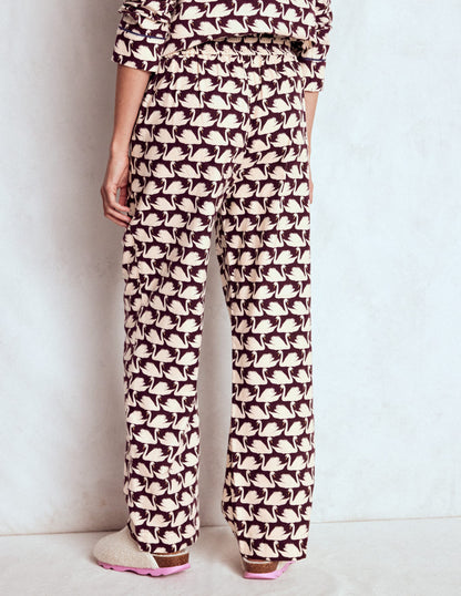 Brushed Cotton Pyjama Trousers-Winetasting, Geo Swan-3