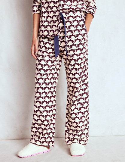Brushed Cotton Pyjama Trousers-Winetasting, Geo Swan-4