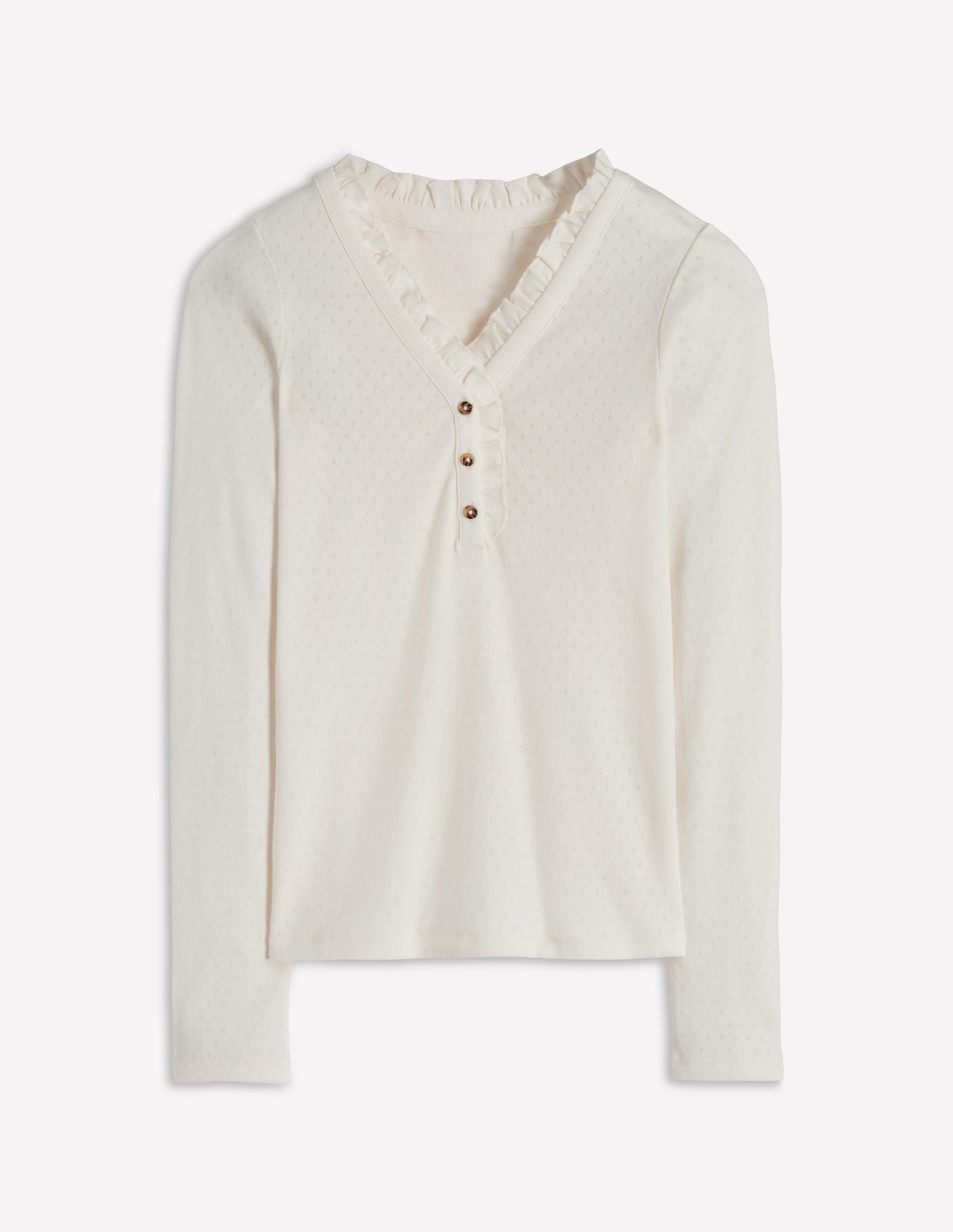 Henley Pyjama Top-Ivory-5