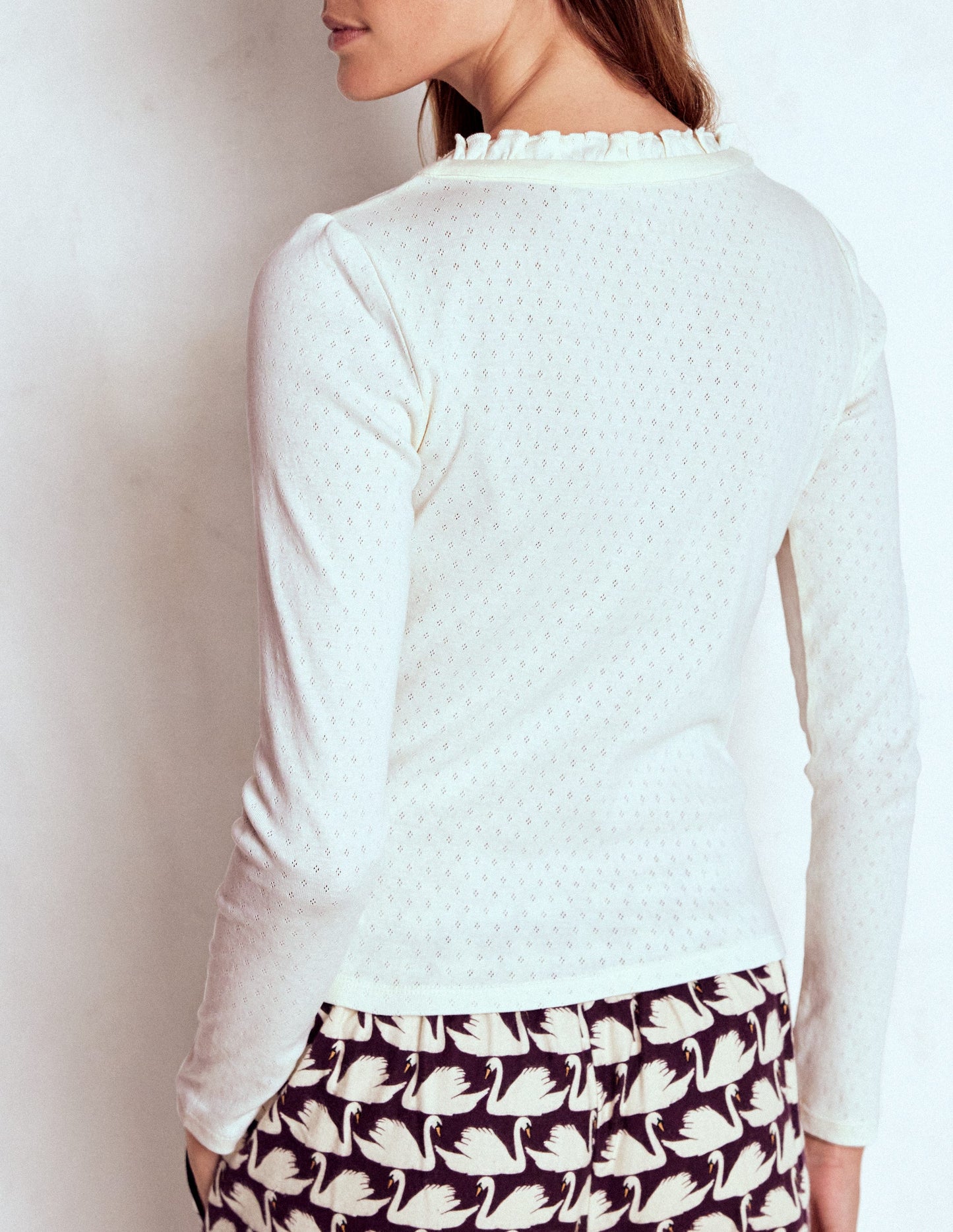 Henley Pyjama Top-Ivory