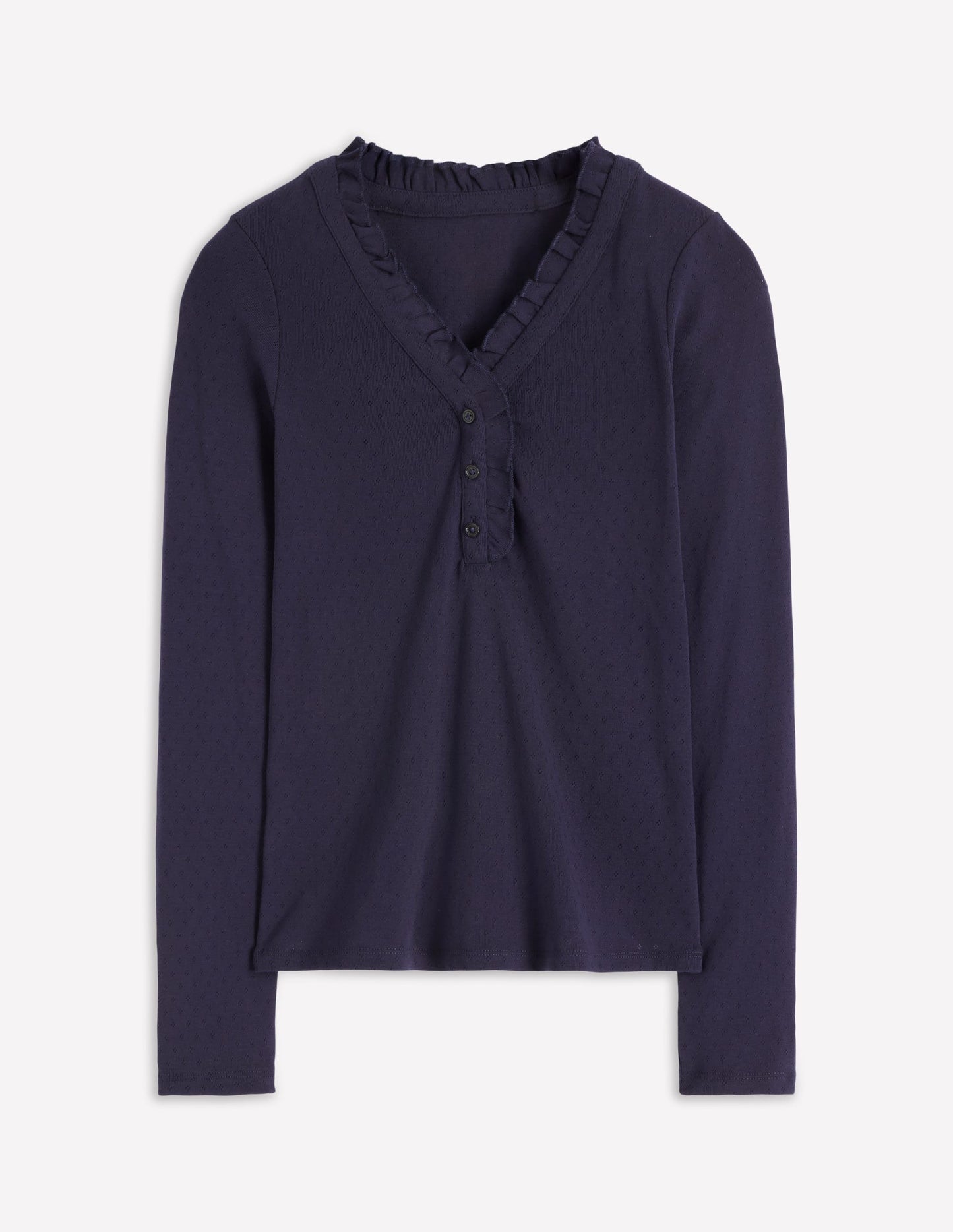 Henley Pyjama Top-Navy