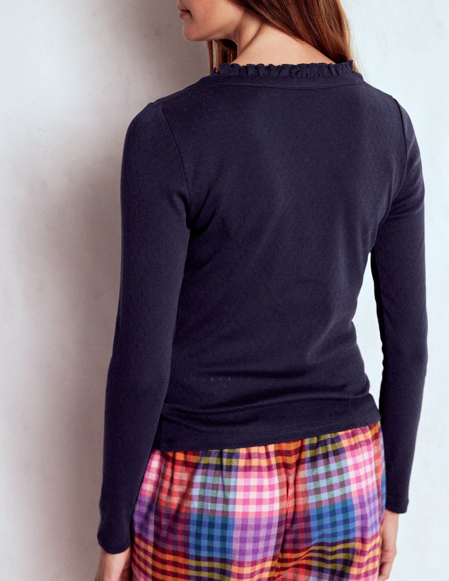 Henley Pyjama Top-Navy