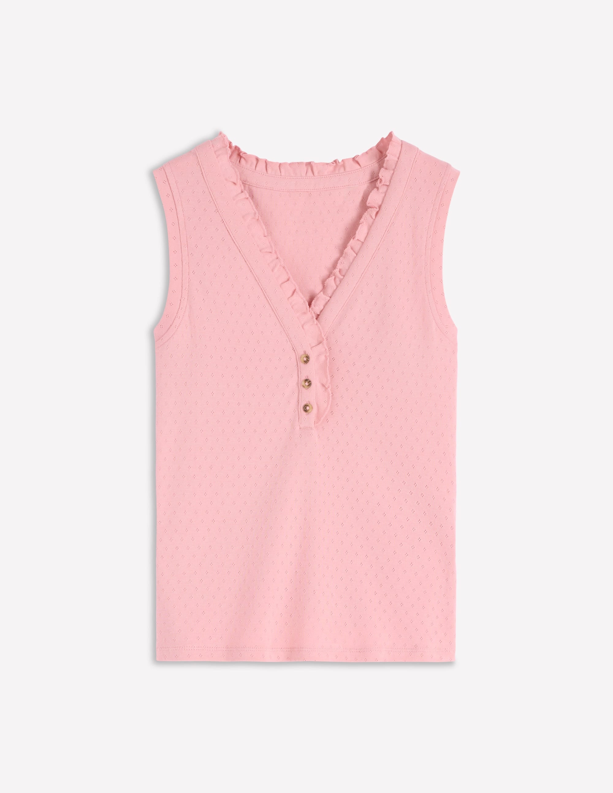 Jersey Henley Pyjama Vest-Light Pink - Image 5