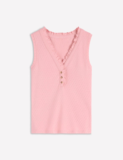 Jersey Henley Pyjama Vest-Light Pink-5