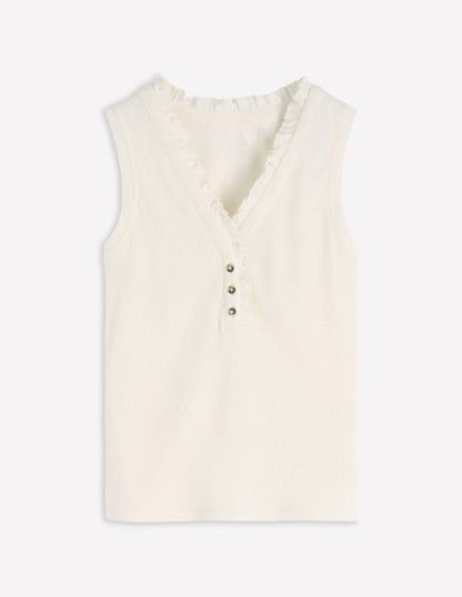 Jersey Henley Pyjama Vest-Classic Ivory-5