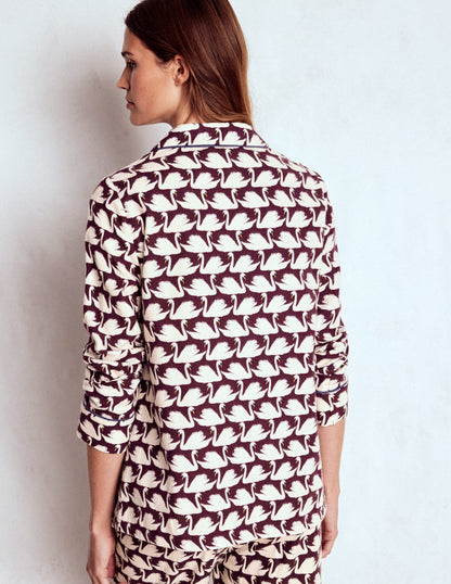 Brushed Cotton Pyjama Shirt-Winetasting, Geo Swan-3
