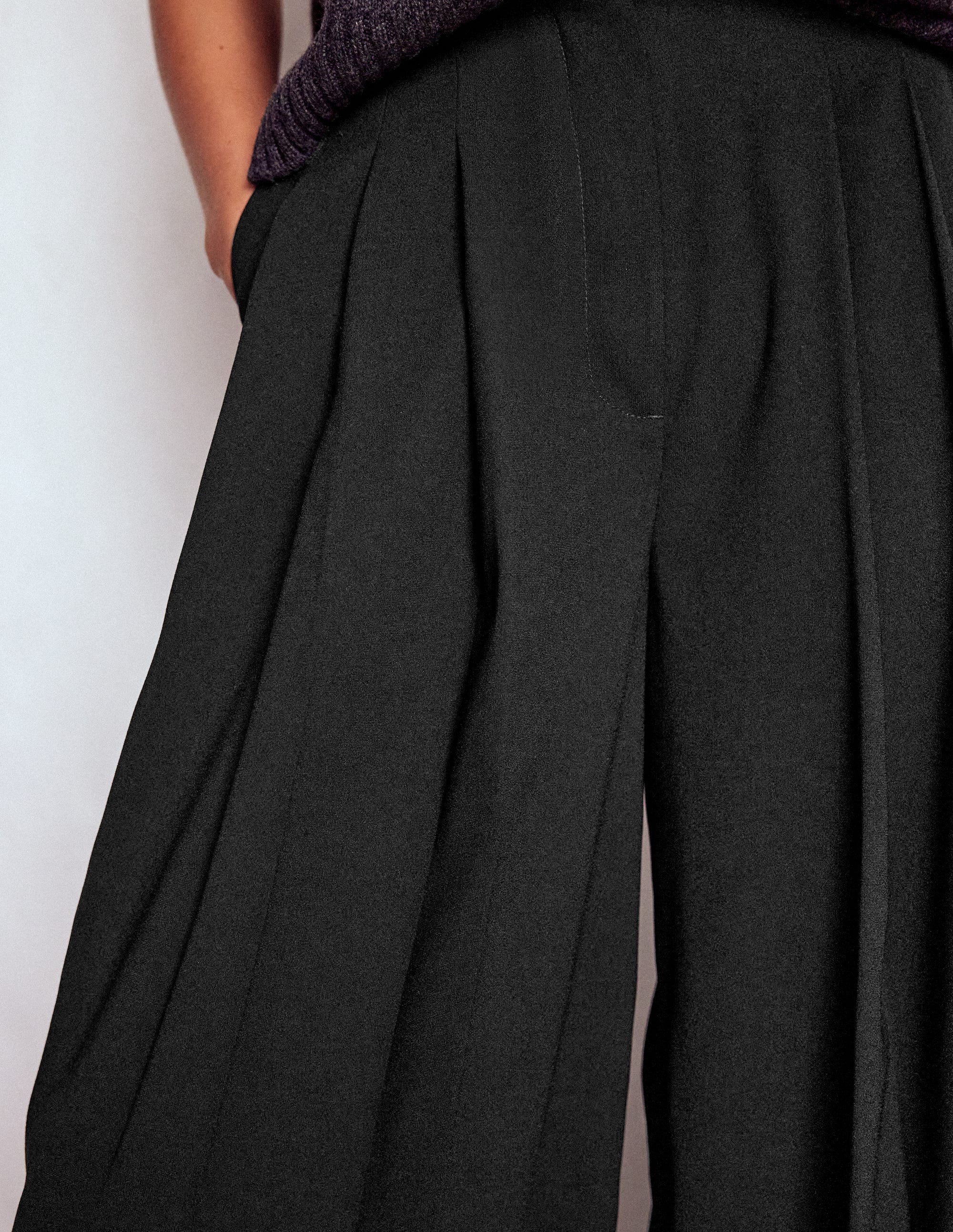 Regent Wide Leg Trousers-Black - Image 2