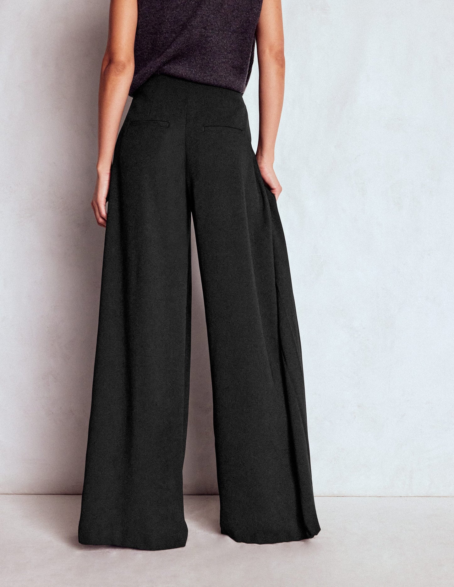 Regent Wide Leg Trousers-Black