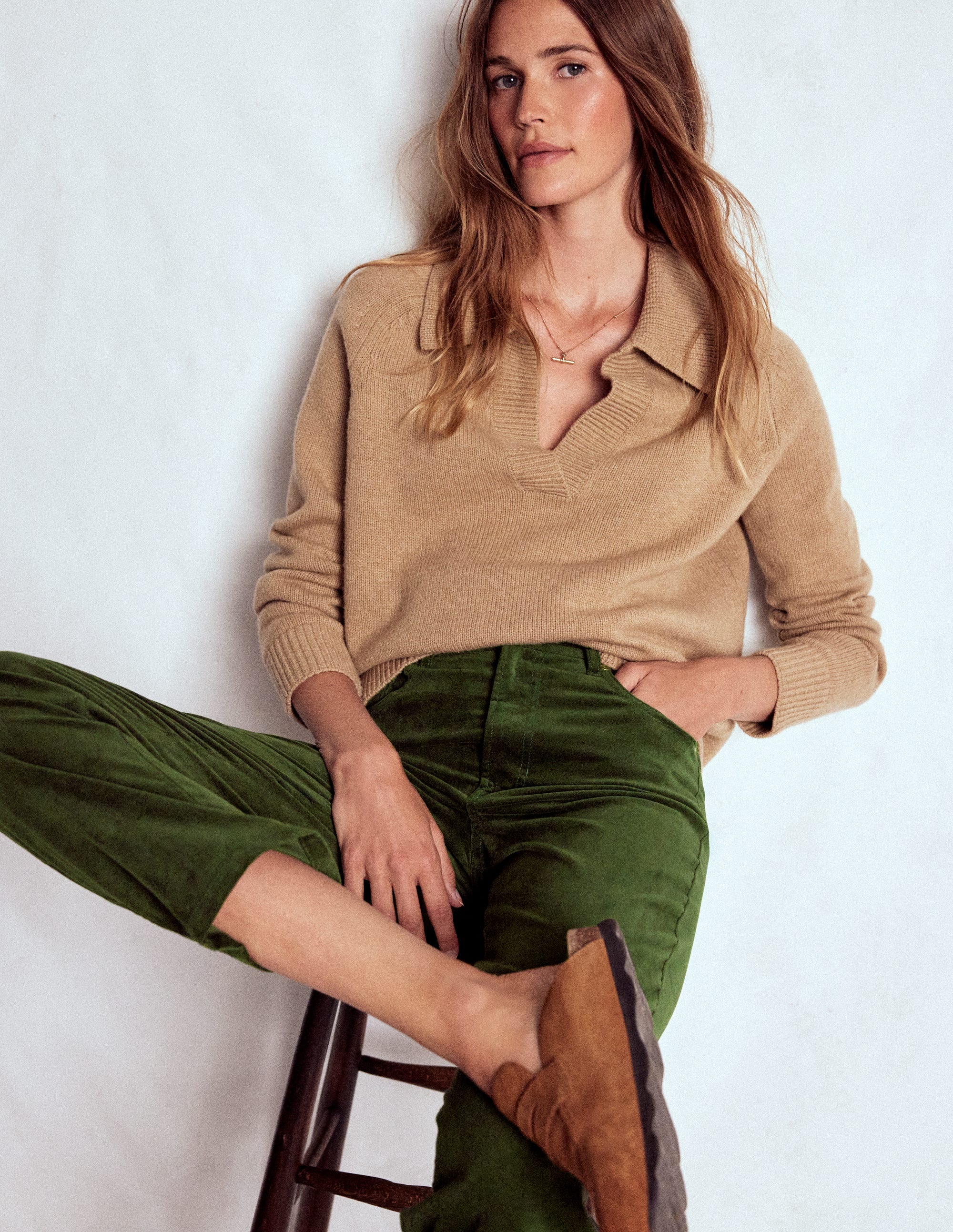 Velveteen Straight Jeans-Douglas Fir - Image 1