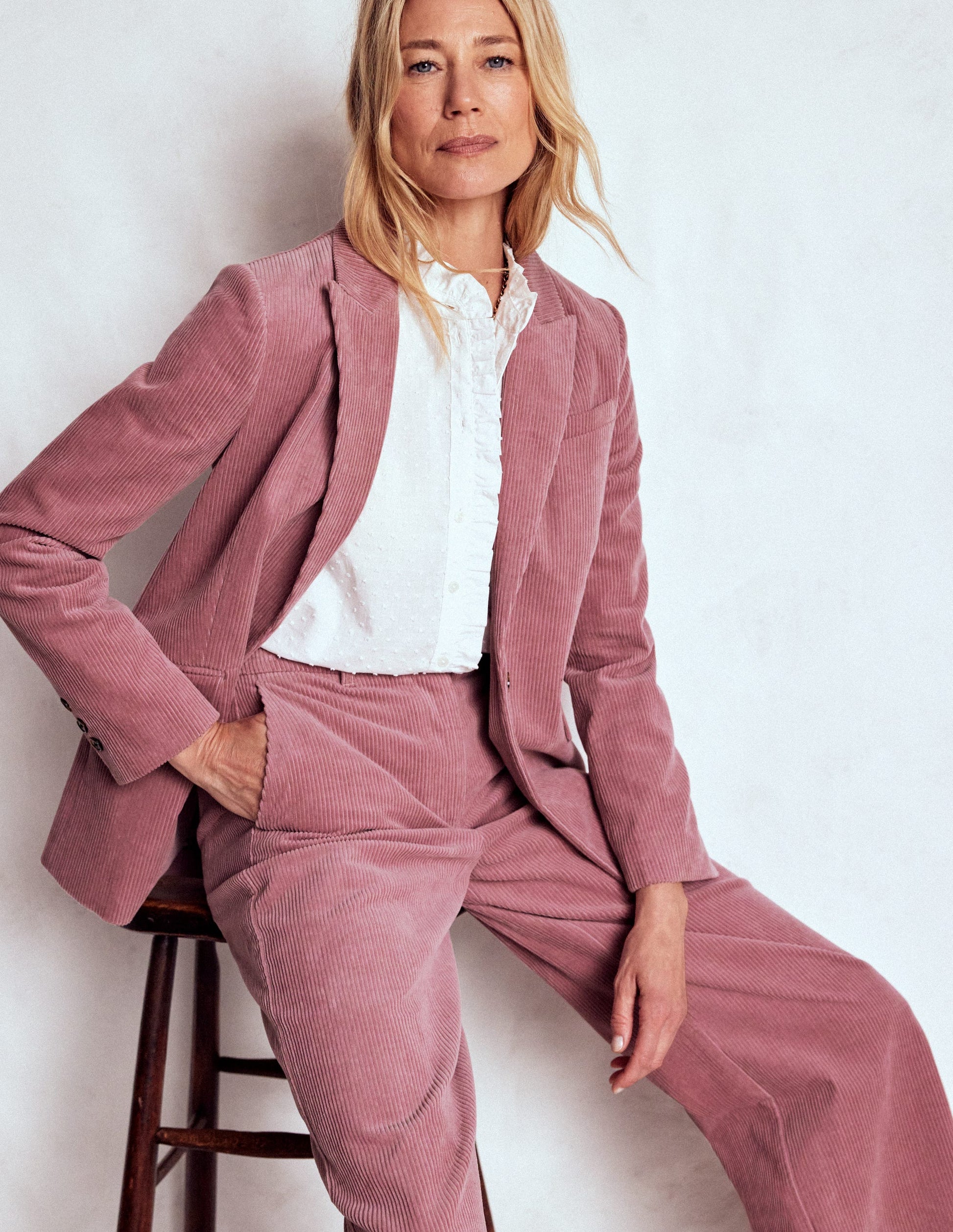 Belgravia Cord Trousers-Blushing Rose-1