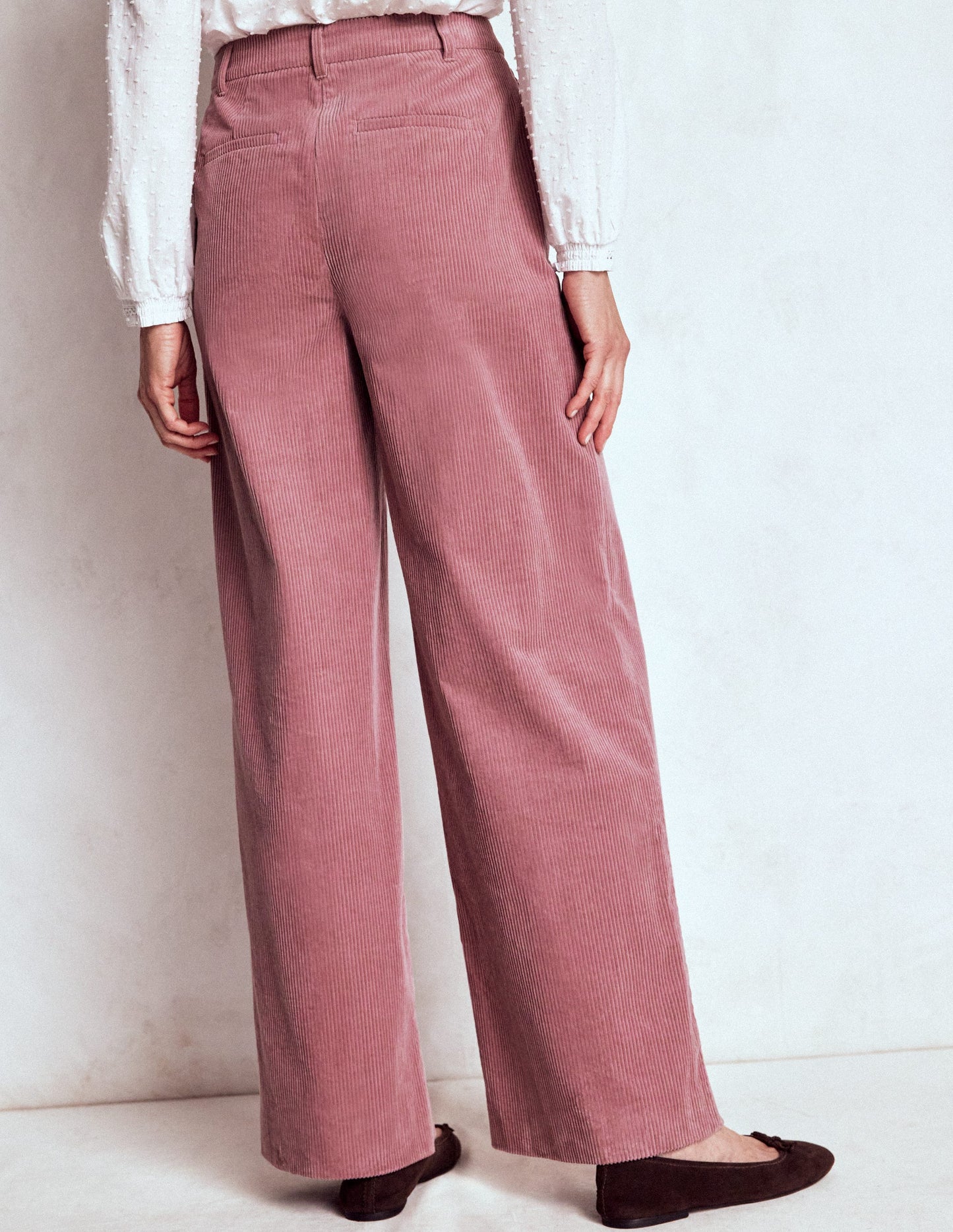 Belgravia Cord Trousers-Blushing Rose
