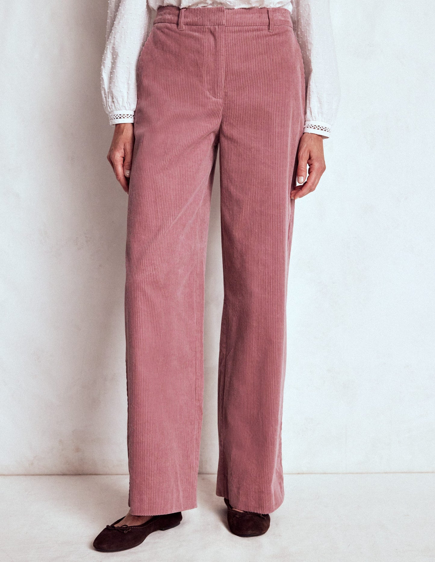 Belgravia Cord Trousers-Blushing Rose