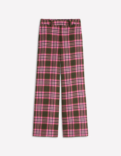 Belgravia Wool Trousers-Olive, Green and Pink Check-7