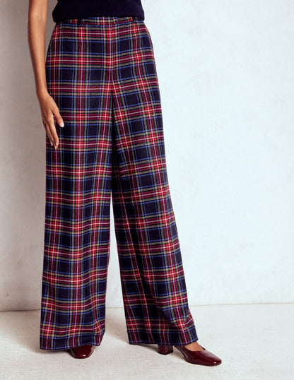 Belgravia Wool Trousers-Navy, Green and Red Check-4