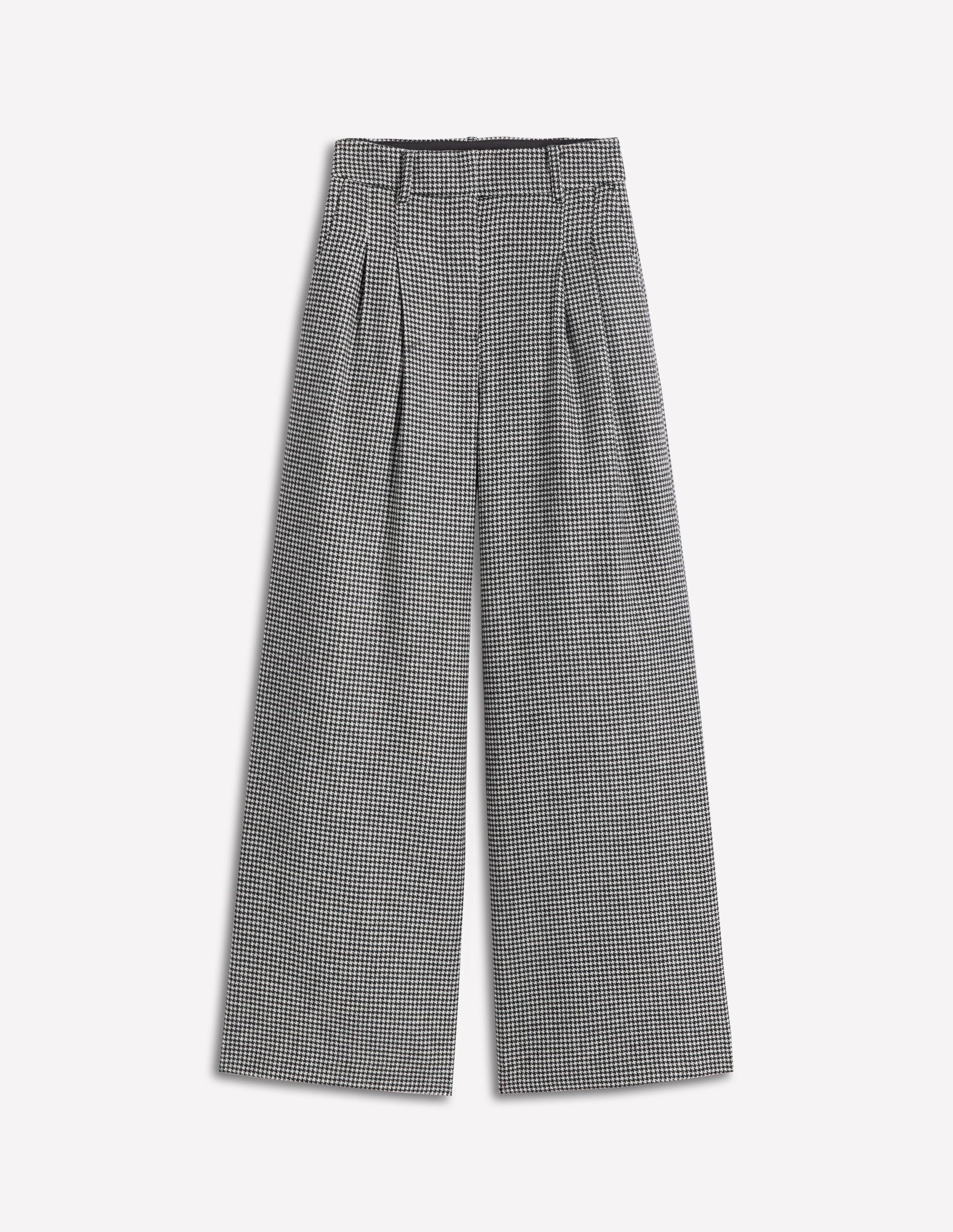 Kensington Wool Trousers-Black and Ivory Puppytooth-6