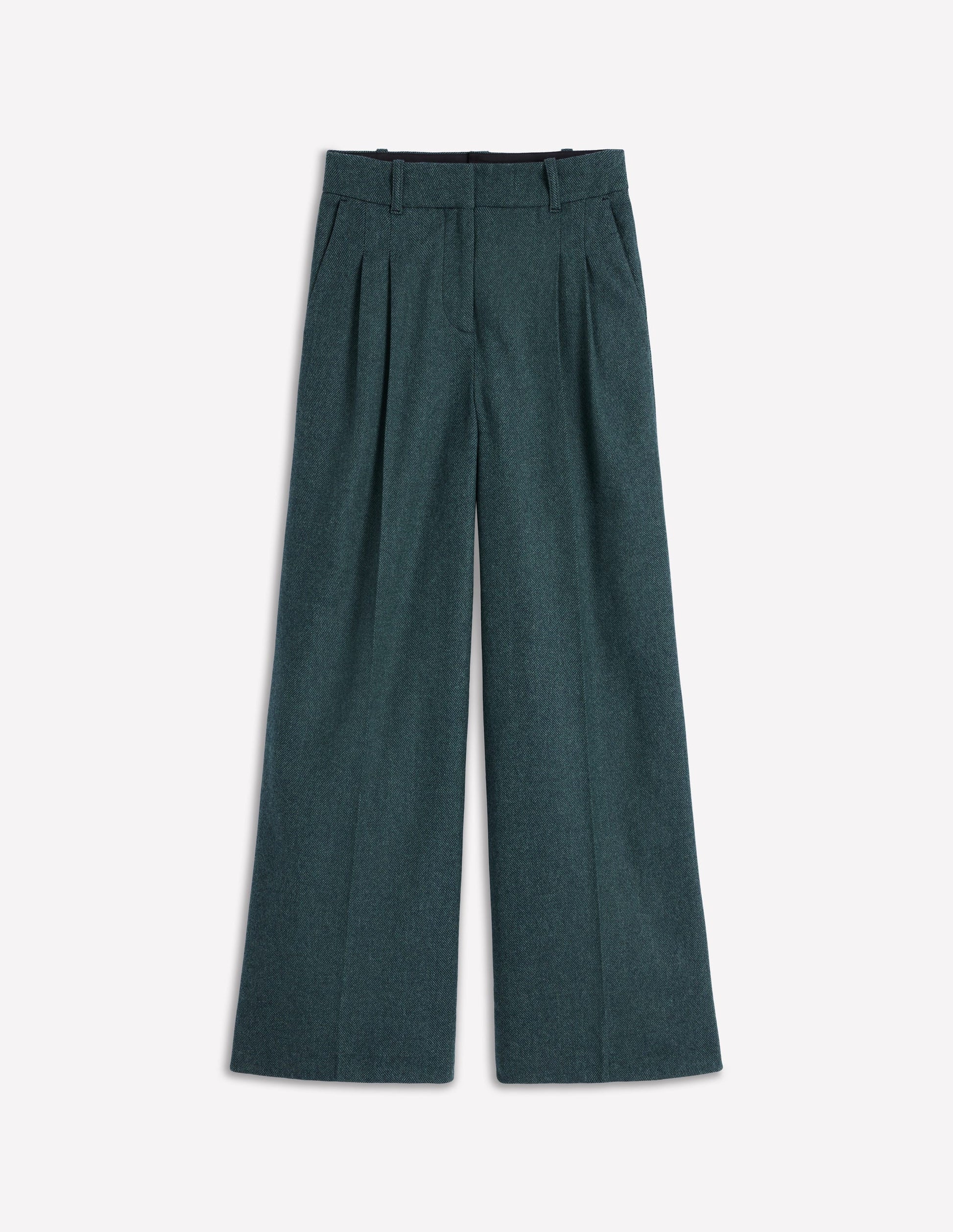 Kensington Wool Trousers-Green and Navy Herringbone-5