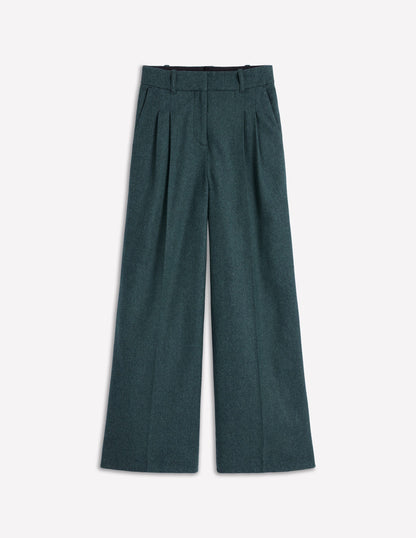 Kensington Wool Trousers-Green and Navy Herringbone-5