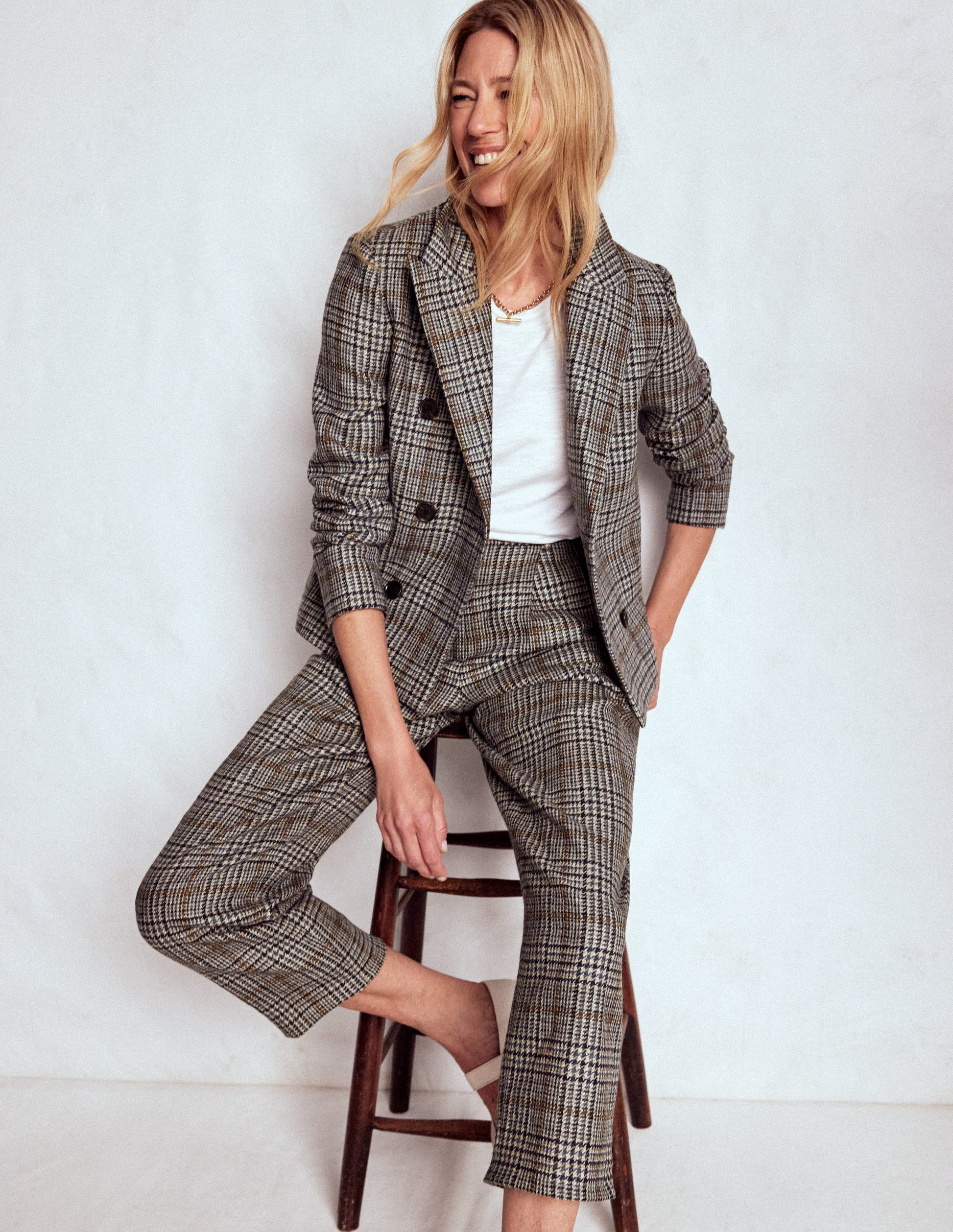 Bloomsbury Wool Trousers-Blue and Grey Prince of Wales-1