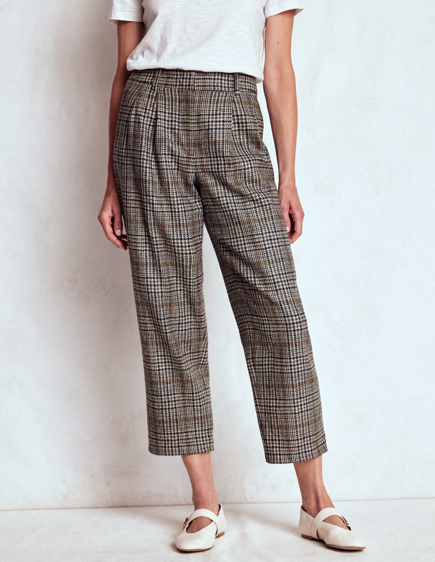 Bloomsbury Wool Trousers-Blue and Grey Prince of Wales