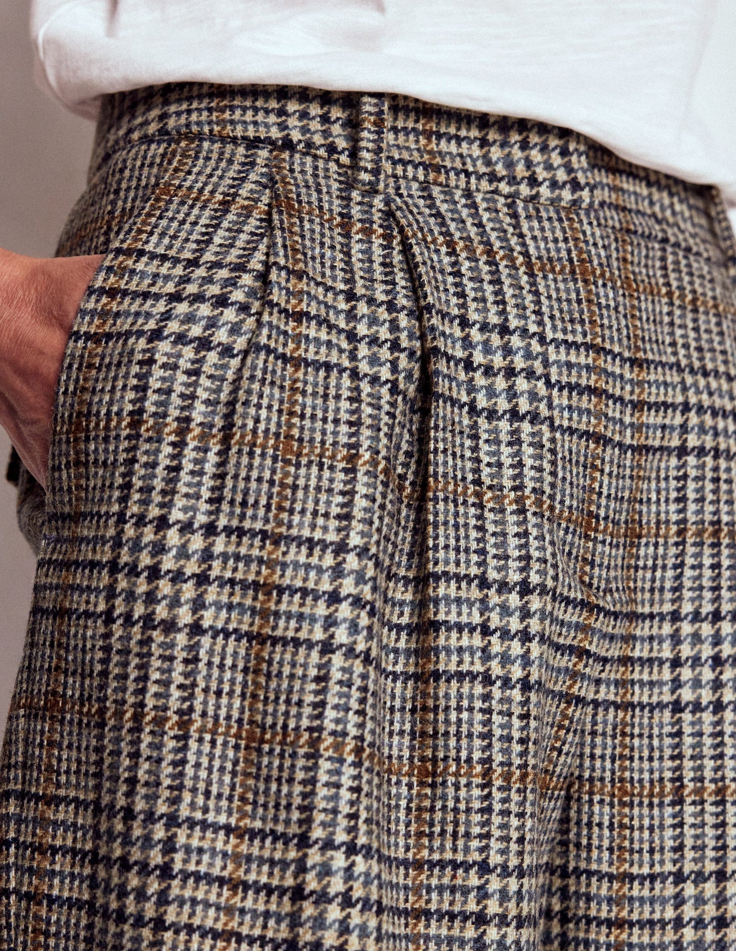 Bloomsbury Wool Trousers-Blue and Grey Prince of Wales