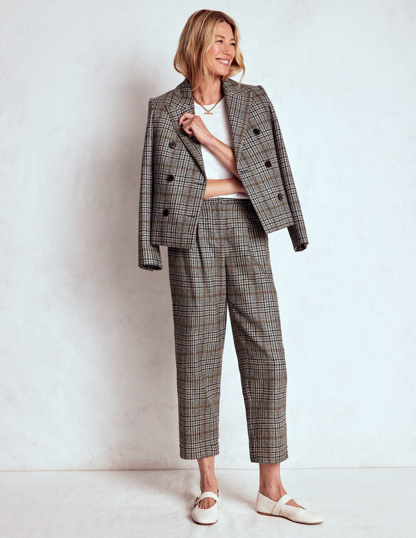 Bloomsbury Wool Trousers-Blue and Grey Prince of Wales