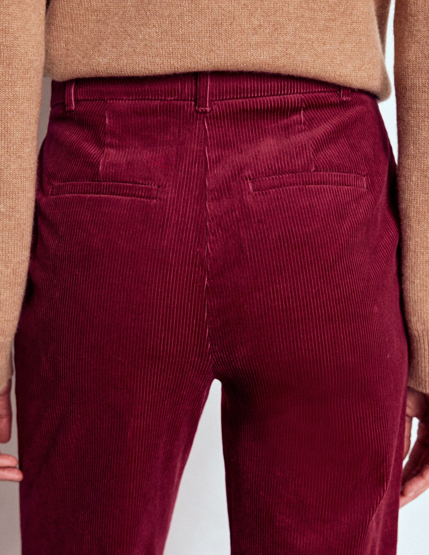 Canonbury Cord Trousers-Burgundy Red