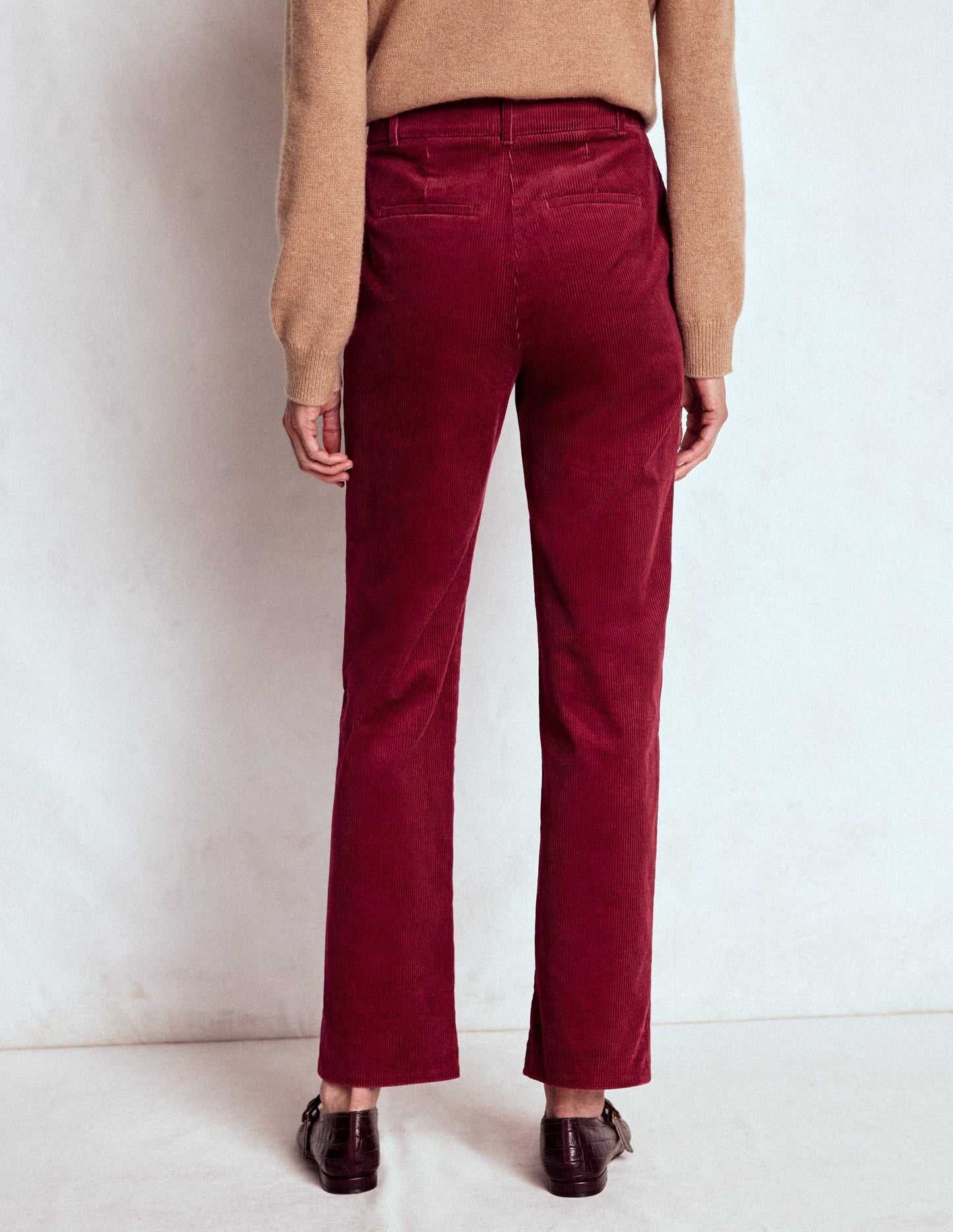 Canonbury Cord Trousers-Burgundy Red