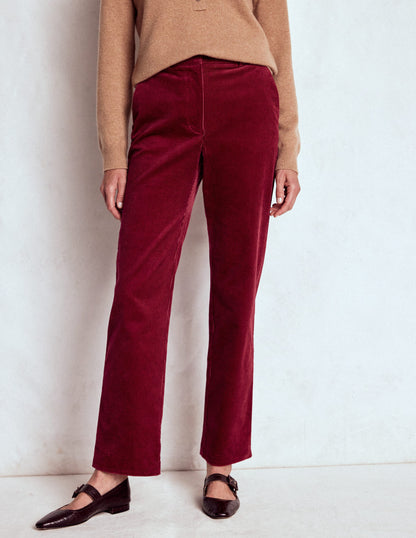 Canonbury Cord Trousers-Burgundy Red-5