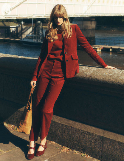 Canonbury Cord Trousers-Burgundy Red-2