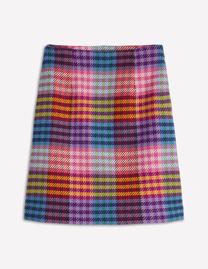 Wool A Line Mini Skirt-Rainbow Blanket MultiGingham-8