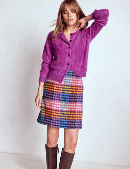 Wool A Line Mini Skirt-Rainbow Blanket MultiGingham-6