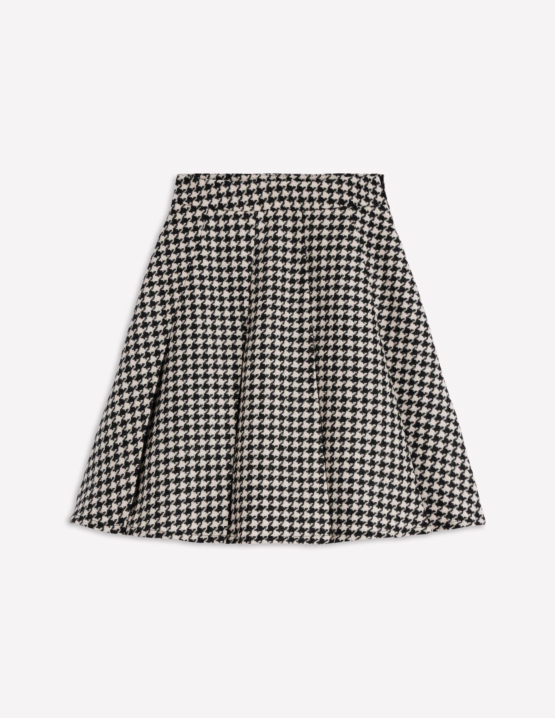 Flippy Wool Skirt-Black Dogstooth-6