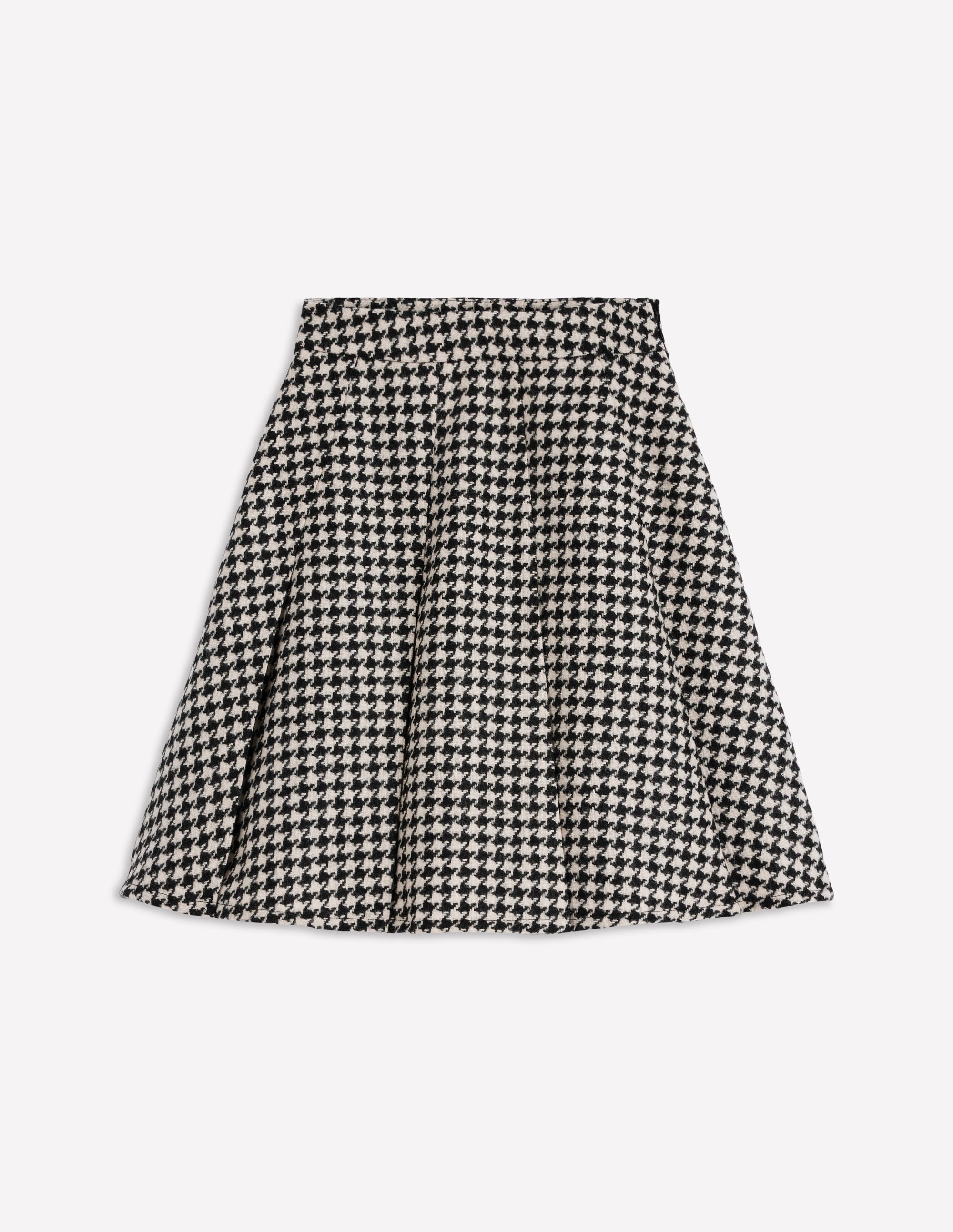 Flippy Wool Skirt-Black Dogstooth - Image 6