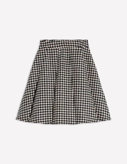 Flippy Wool Skirt-Black Dogstooth-6