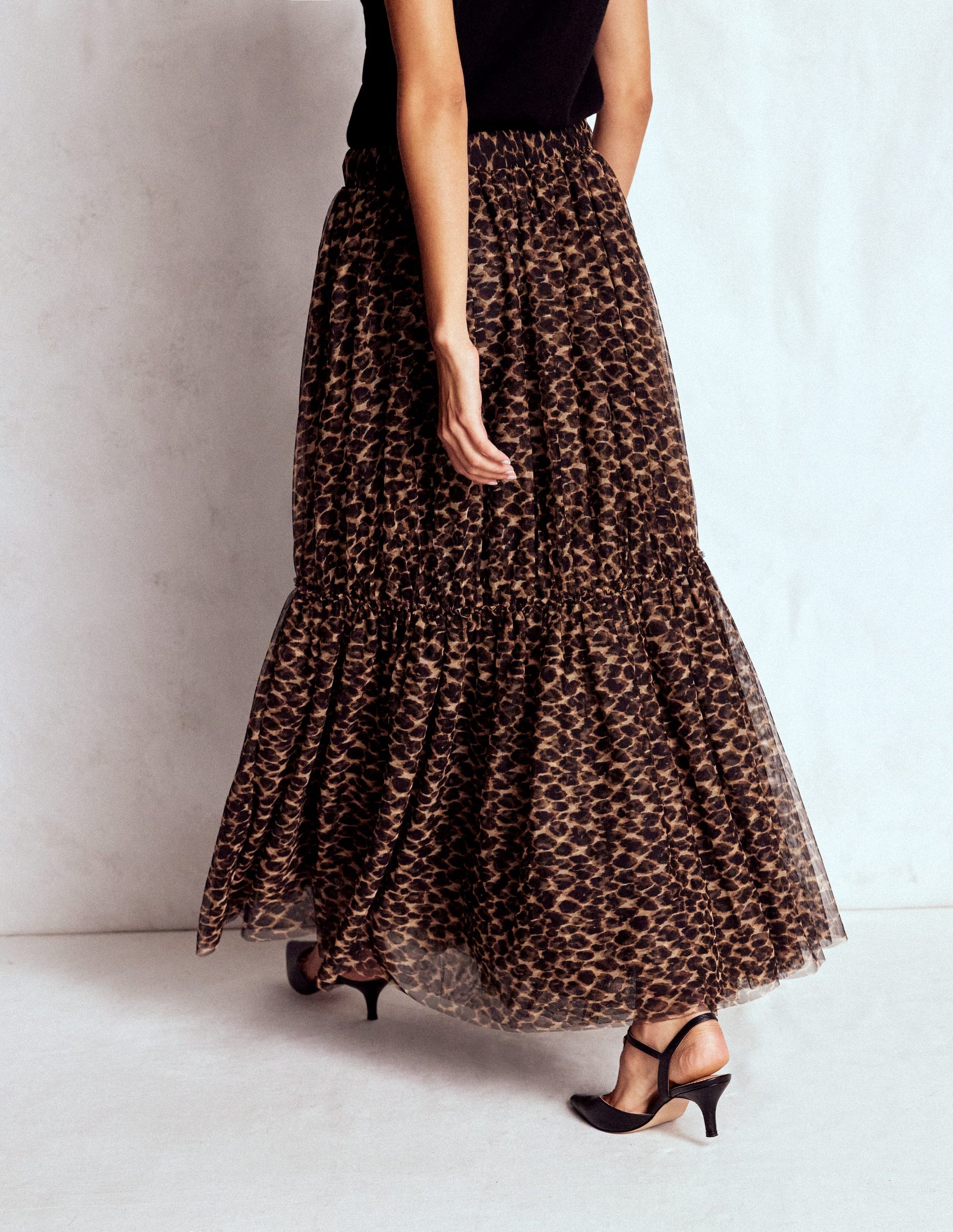 Anna Tulle Midi Skirt-Leopard-4