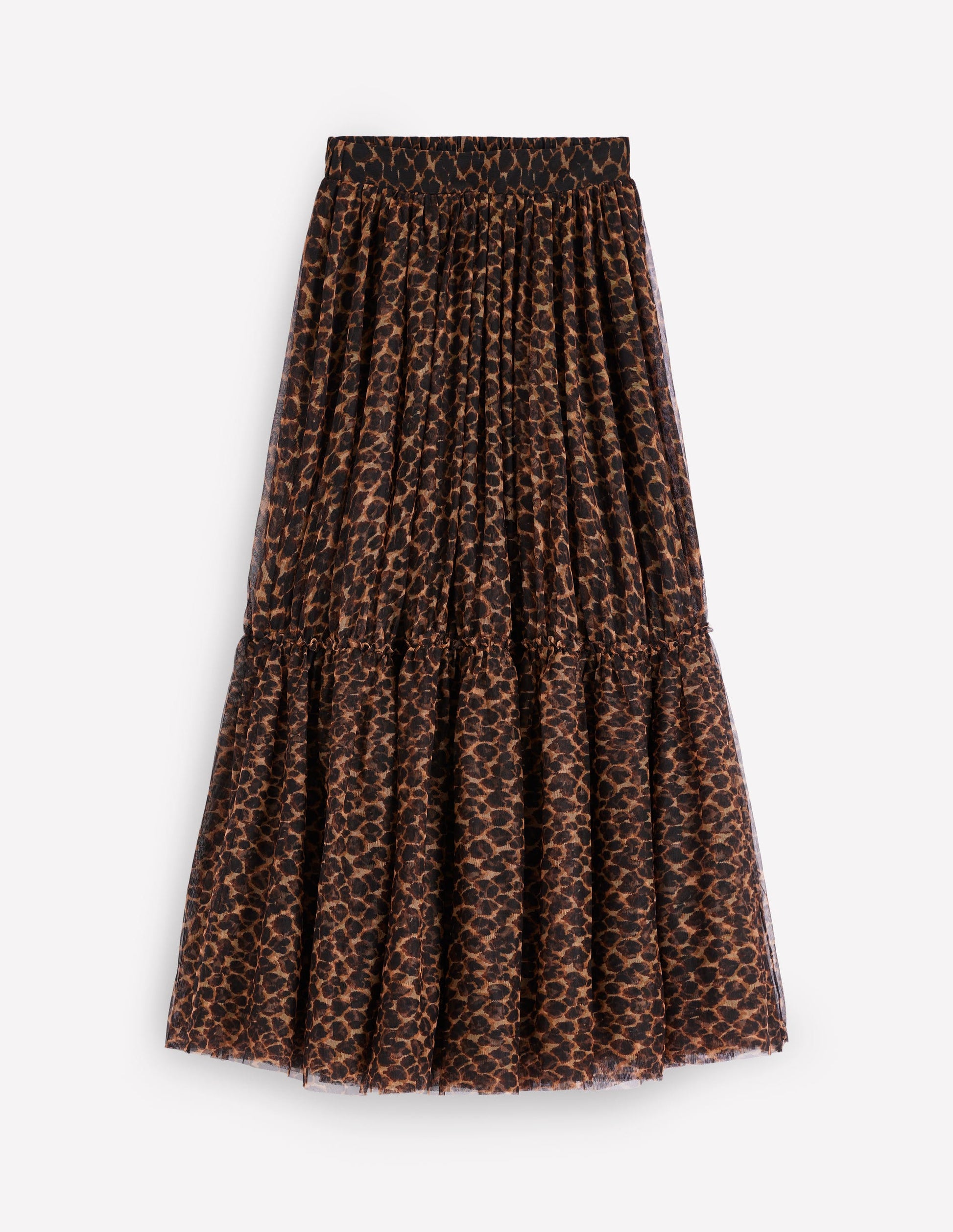 Anna Tulle Midi Skirt-Leopard-7