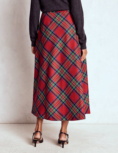 Hayley Wool Midi Skirt-Red, Blue and Green Check-3