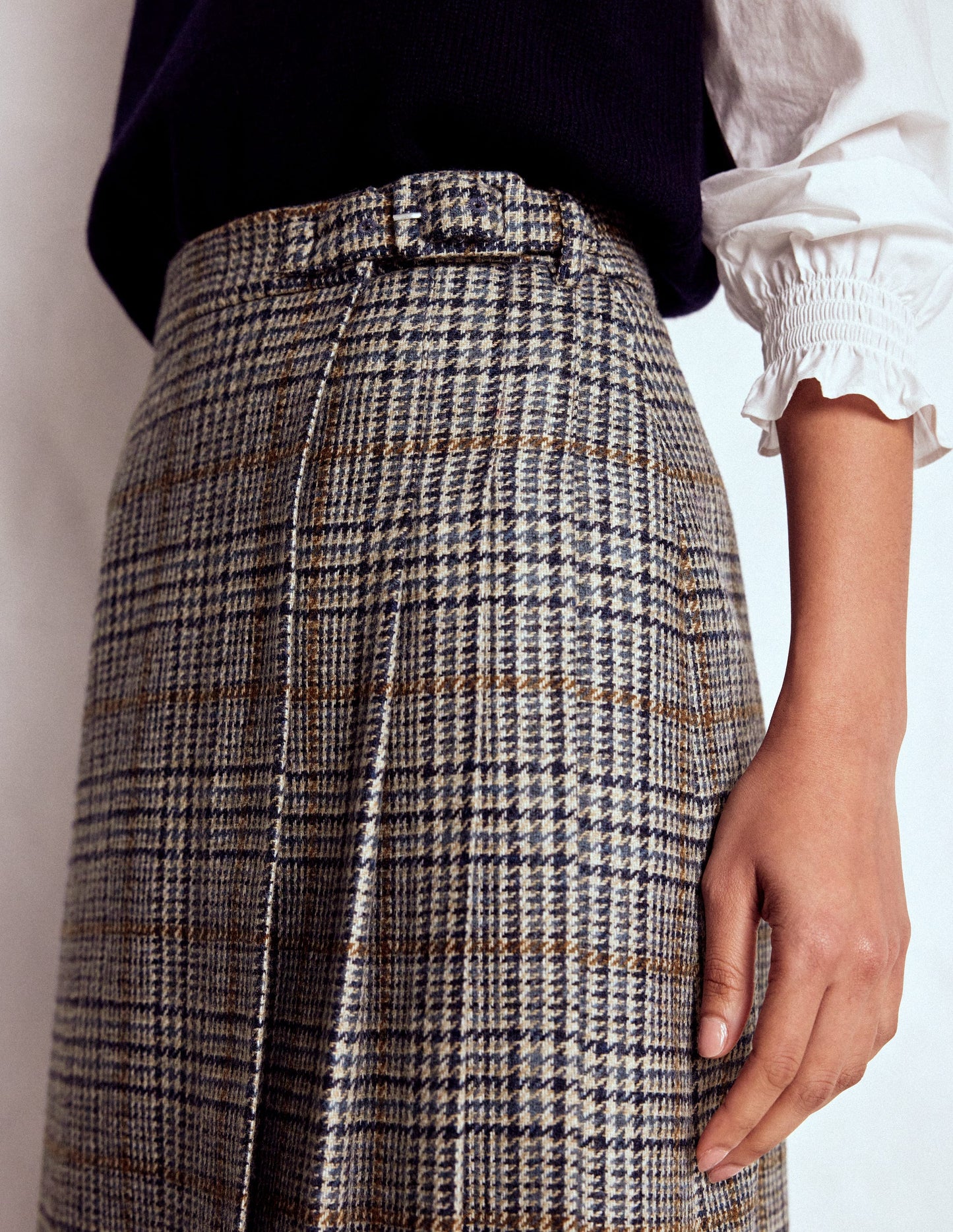 Helen Wool Kilt Skirt-Blue and Grey Prince of Wales