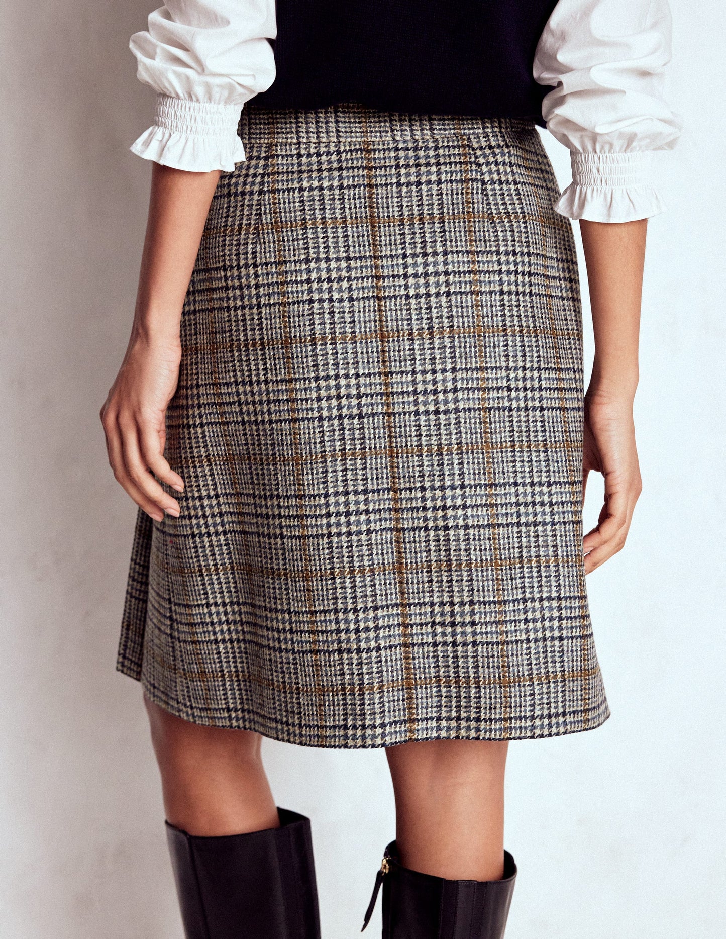 Helen Wool Kilt Skirt-Blue and Grey Prince of Wales