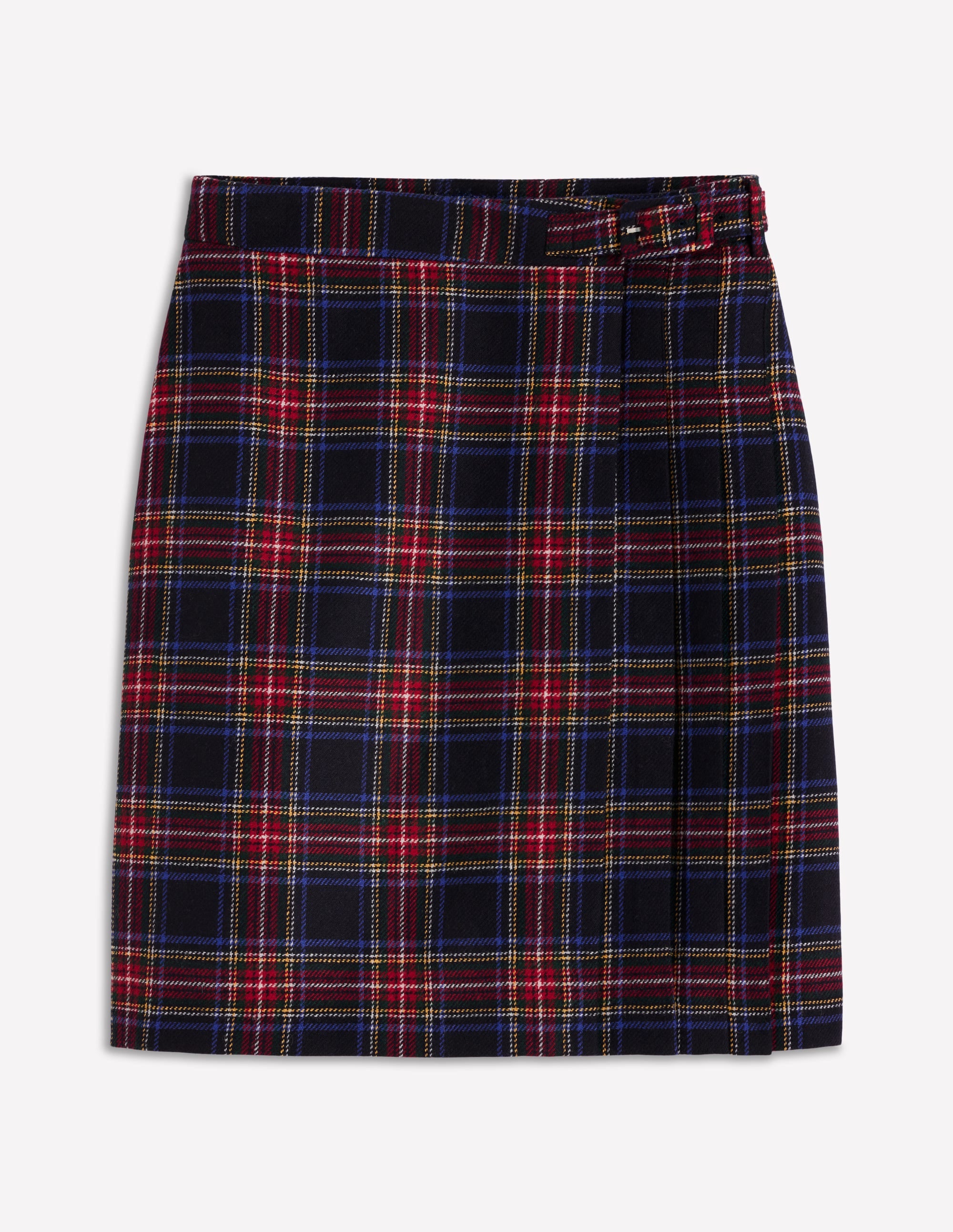 Helen Wool Kilt Skirt-Navy, Green and Red Check - Image 6