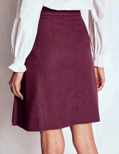 Helen Wool Kilt Skirt-Maroon and Purple Herringbone-3