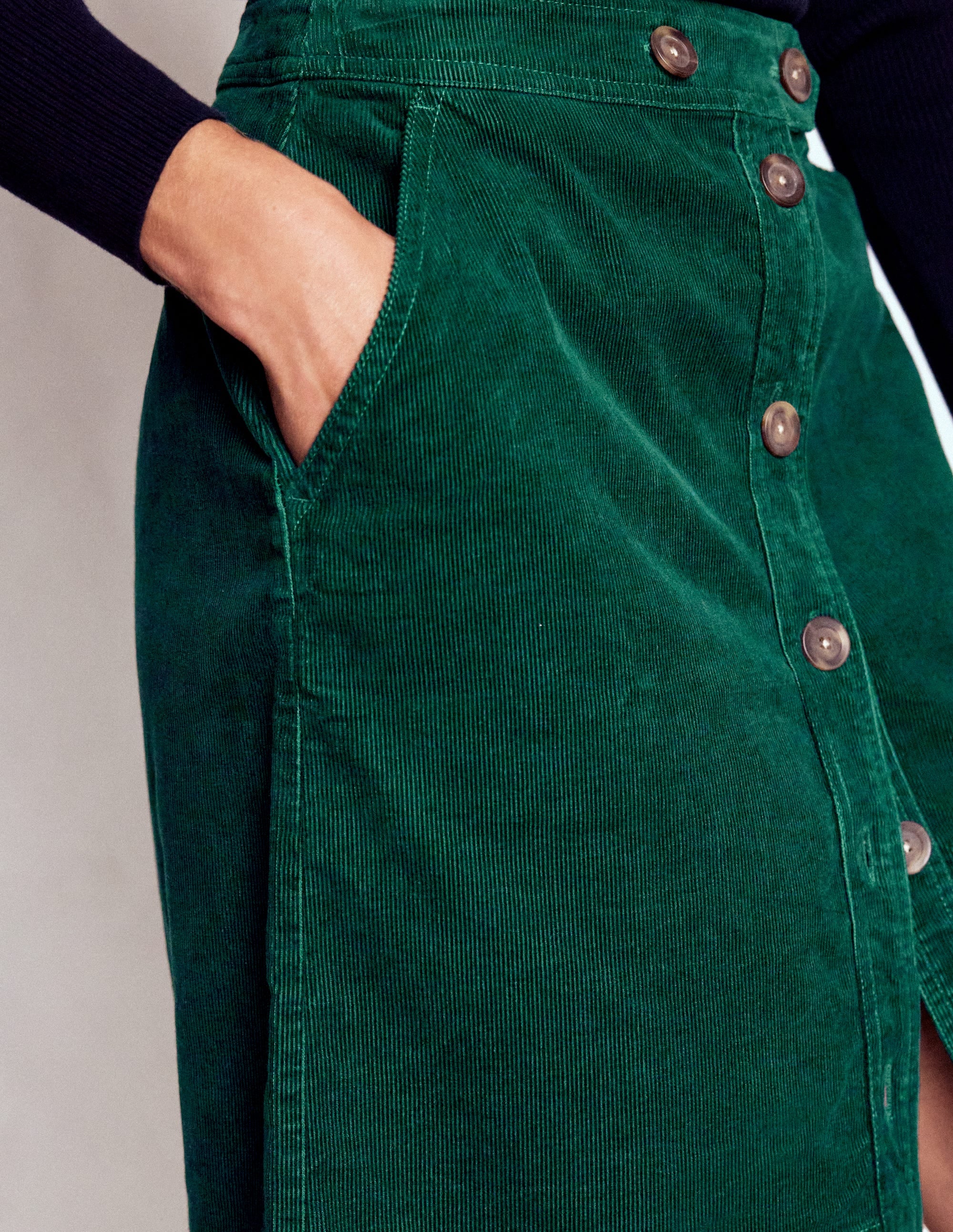 Cecelia Cord Skirt-Emerald Night - Image 2