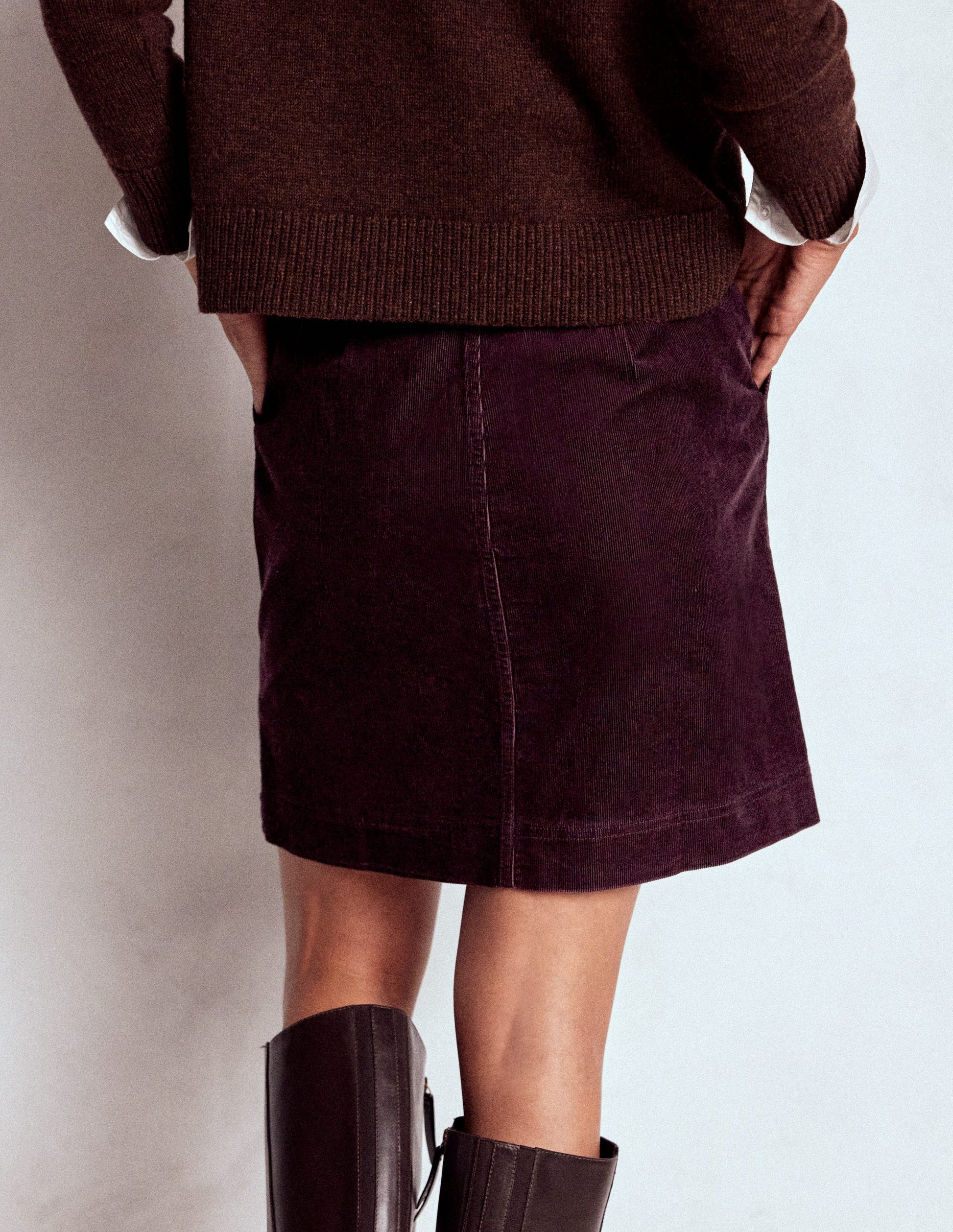 Cecelia Cord Skirt-Deep Aubergine-3