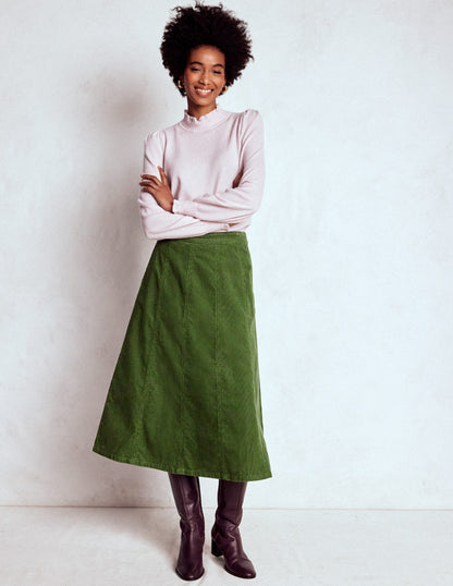 Joy Cord Midi Skirt-Fern-1