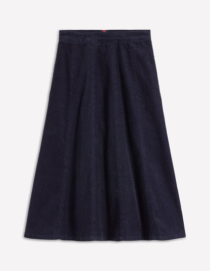 Joy Cord Midi Skirt-Navy-5