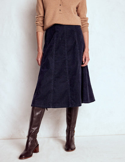 Joy Cord Midi Skirt-Navy-4